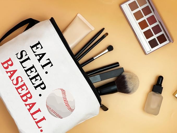 ARIOSEY Baseball Themed Travel Makeup Bag, Multifunctional Cosmetic Case, Multicolour, Women's Gift for Mom, Sister, Friend, Travel/On-the-go, Daily Use, Toiletry