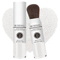 Sunscreen Setting Powder SPF 35, Mineral Brush Powder for Face & Scalp, Oil Control Natural Matte Finish Loose Powder Translucent Lasting Lightweight Breathable for All Skin (03# White)