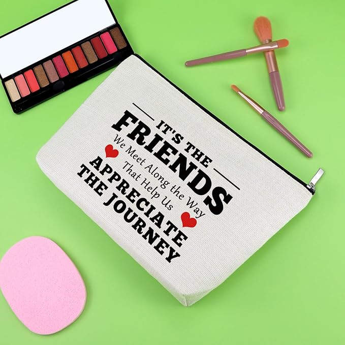 Best Friend Gift for Women Makeup Bag Friend Birthday Gifts Thank You Present for Friends Bff Sister Inspirational Cosmetic Bag for Her Friendship Graduation Present for Her Travel Cosmetic Pouch