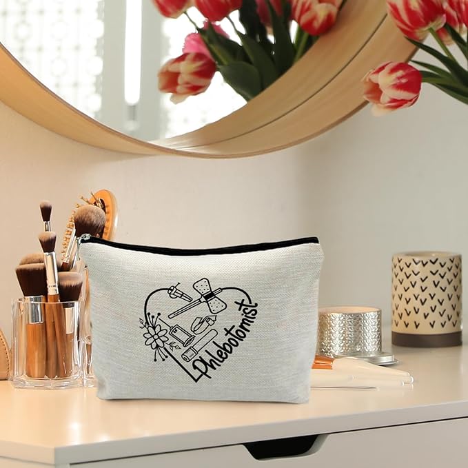 RYYCDOI Phlebotomy Gifts for Women, Phlebotomist Nurse Makeup Bag, Phlebotomist gifts Supplies Cosmetic Bags Makeup Pouch