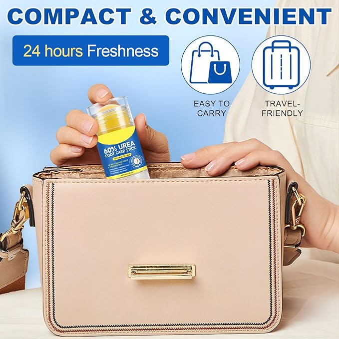 ConfidMiss Foot Care Stick with 60% Urea 2% Salicylic Acid Aloe Vera coconut tea tree oil, Foot Callus Dead Hard Skin Remover Moisturizer for Rough Dry Cracked Feet, Knees, Elbows, Hands Repair Stick