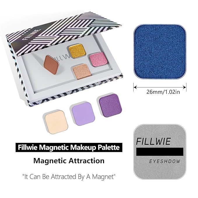 Fillwie Blue Single Eyeshadow Shimmer, Refill Fits Magnetic Palette (Abyss)