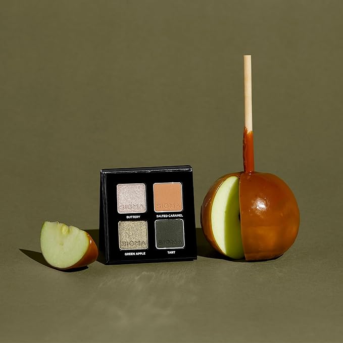 Sigma Beauty Caramel Apple Eyeshadow Quad — Makeup Eyeshadow Quad with a Buttery Soft Formula and Buildable, Blendable Shades for a Flawless Eye Look, Designed for All Day Wear