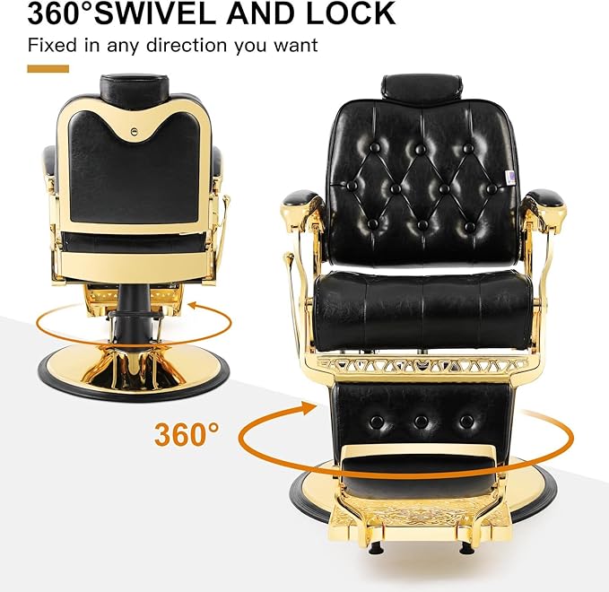 Artist hand Barber Chair Salon Chair Heavy Duty Barber Chair(Gold)