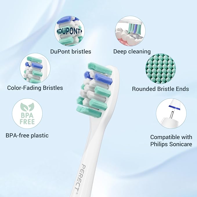 PERECT Replacement Toothbrush Heads for Philips Sonicare, 6 Pack