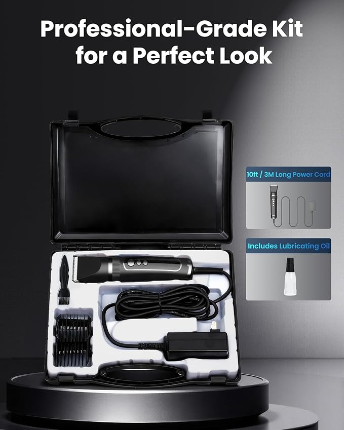 kurtmark Dog Clippers for Grooming Thick Hair, 36V Electric Corded Dog Grooming Kit, 10ft 3-Speed Sheep Shears, Heavy Duty Pet Hair Trimmer with Storage Case for All Coats & Breeds