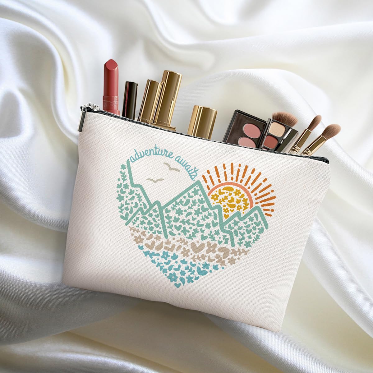 DHKG 4pcs Camping Gifts for Women Makeup Bag, Travel Essential Cosmetic Bag