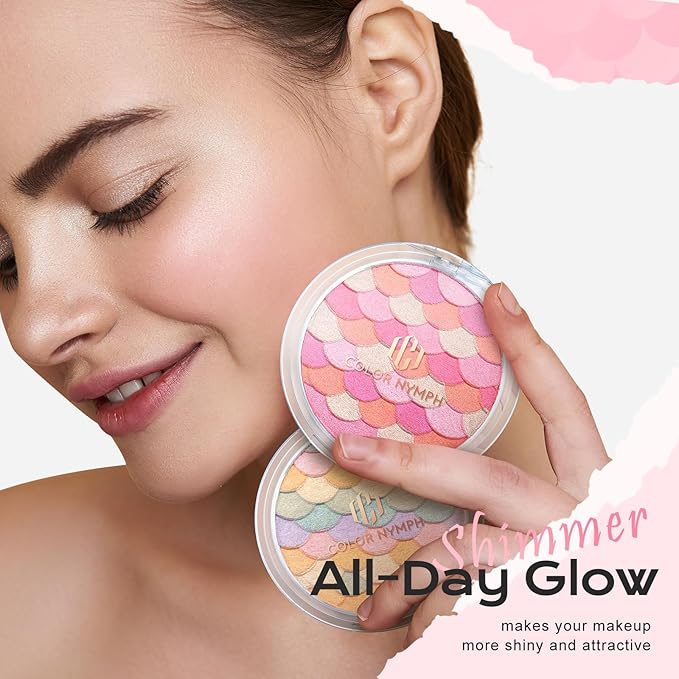 Color Nymph Blush and Highlighter Palette, Makeup Gift Set for Teens
