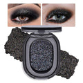 FeiCuiYun Black Glitter Eyeshadow Palette Makeup for Women, Glitter Shimmer Metallic Holographic Iridescent Single Monochrome Eyeshadow Halloween Birthday Party Wear Makeup, Sombras Crema Para Ojos