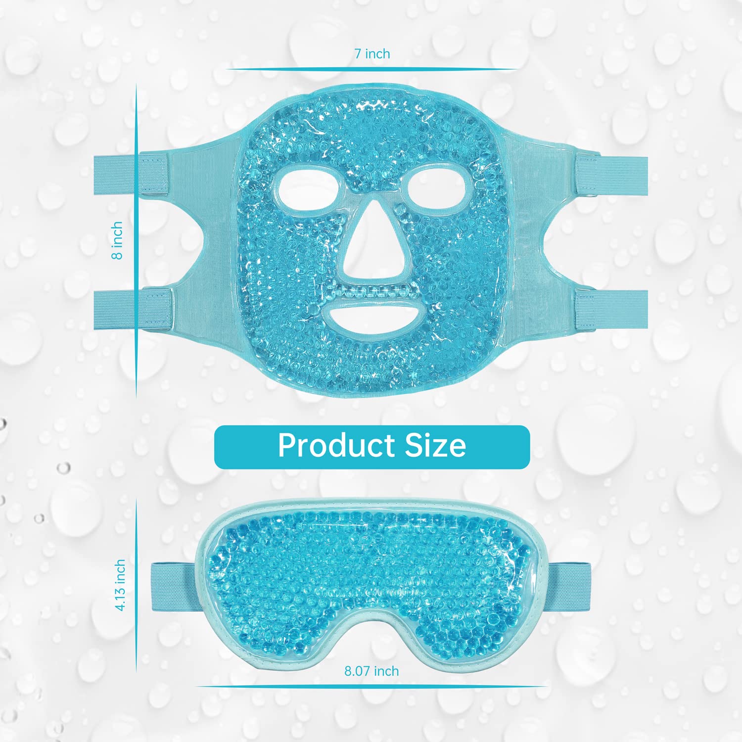 ZNÖCUETÖD Cooling Ice Face Eye Mask for Reducing Puffiness, Bags Under Eyes,Sinus,Redness,Pain Relief,Dark Circles, Migraine,Hot/Cold Pack with Soft Plush Backing Gift for Women