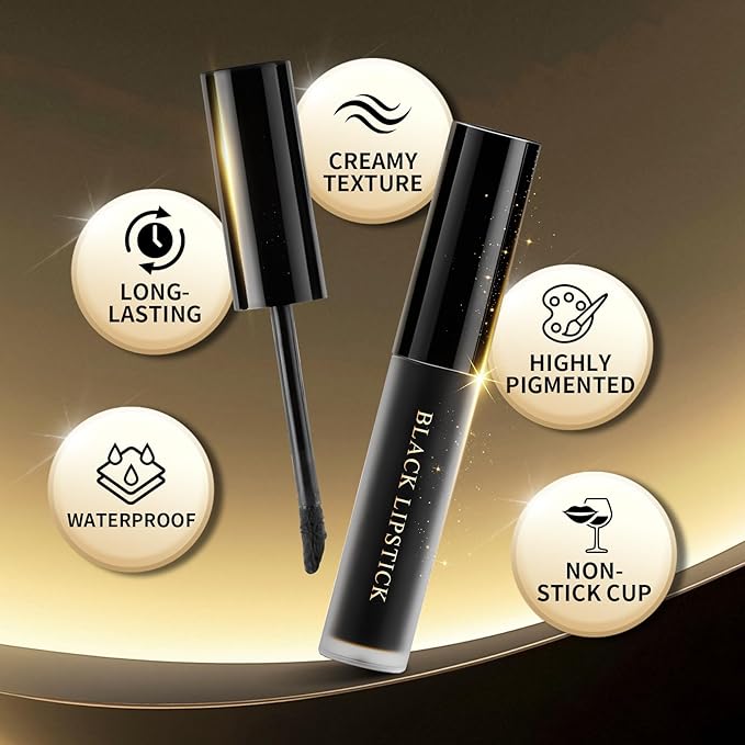 UAOE Black Lipstick Halloween Black Lip Liner Gel Eyeliner Pencil