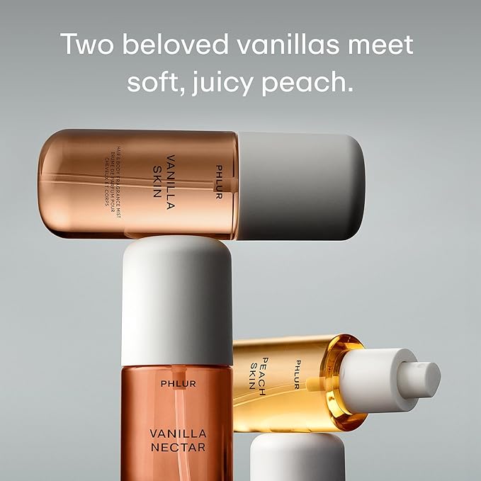 PHLUR Vanilla Peach Trio ($78 Value) Hair & Body Mist Set, 3 Oz Each
