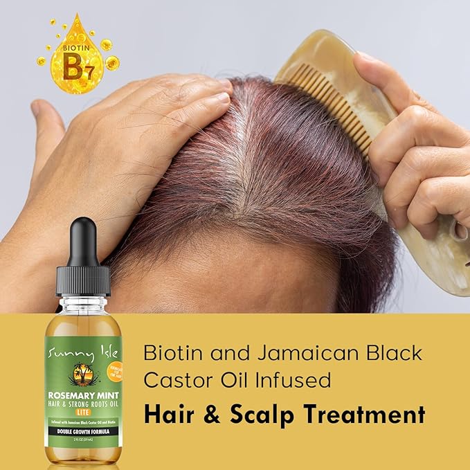 Sunny Isle Rosemary Mint Hair & Strong Roots Oil Lite 2oz