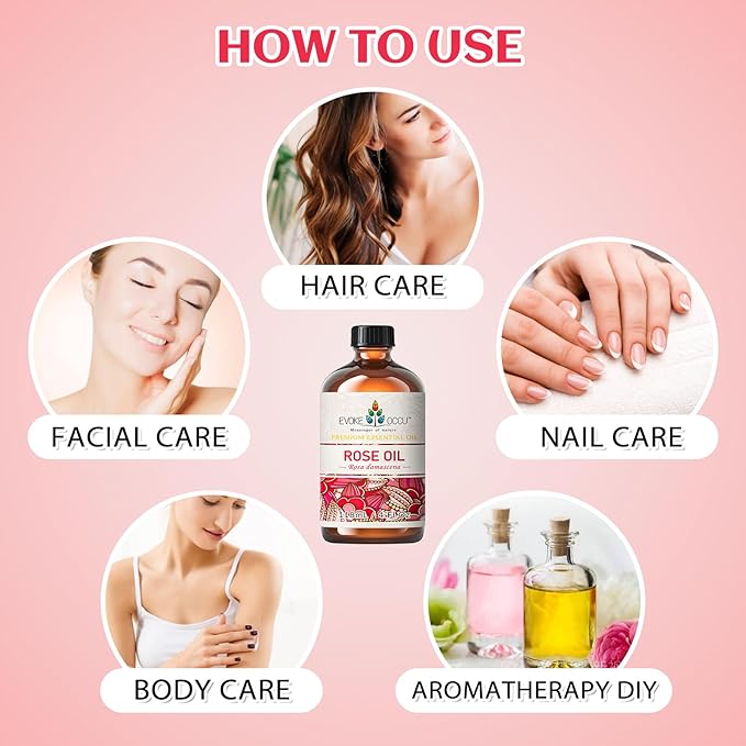 EVOKE OCCU Rose Essential Oil for Skin, Body Care & Perfume for Women