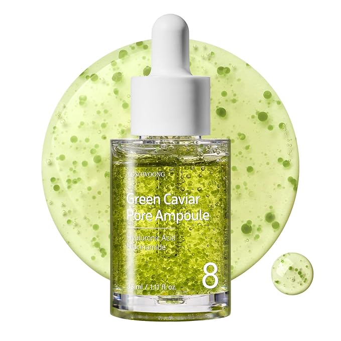TOSOWOONG Green Caviar Pore Ampoule for Pore Care, Firming, Hydrating
