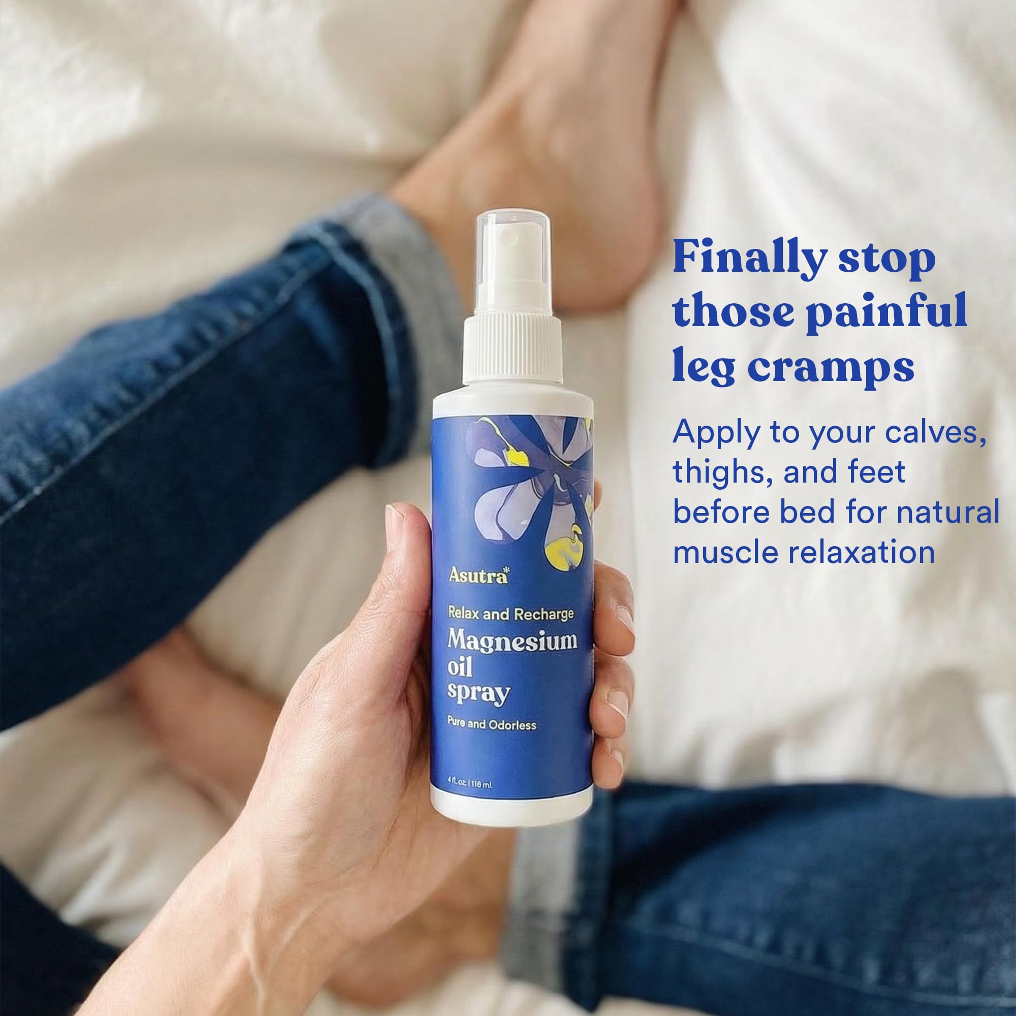 ASUTRA Zechstein Pure Magnesium Oil Spray for Feet and Leg Cramps, Topical