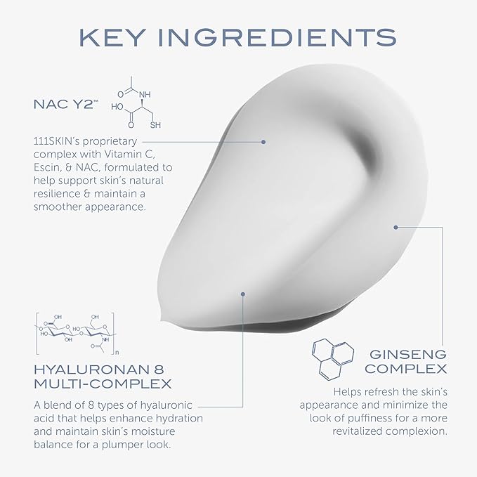 111SKIN Cryo Revitalising Moisturiser, Hydrating Gel Face Cream, 1.69 fl oz