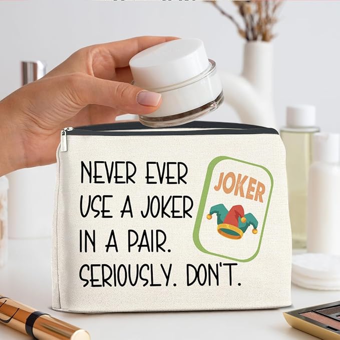 UPNEGE Funny Mahjong Gifts Makeup Bag Accessories with Zipper for Women