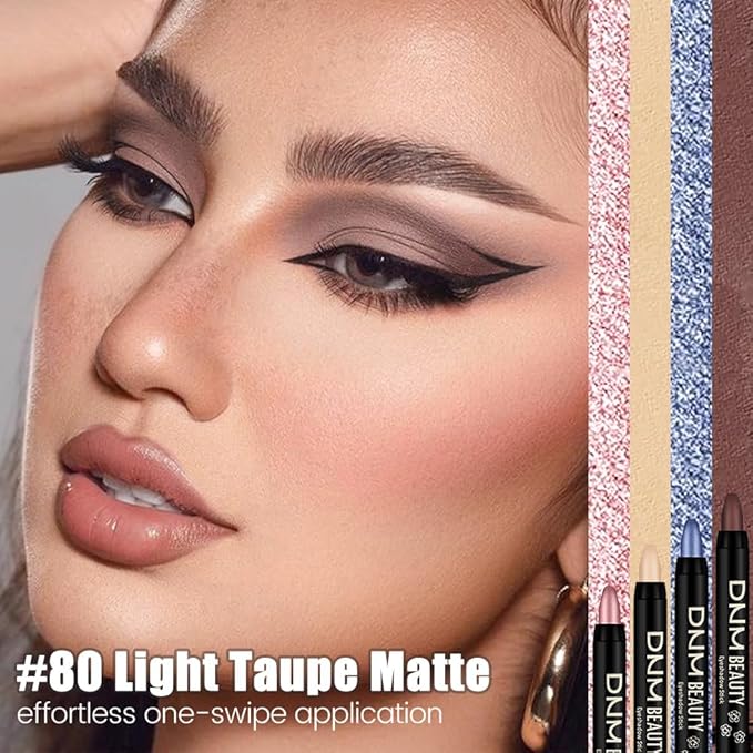 IATMOMOD Light Taupe Matte Cream Eye Shadow Stick Makeup for Women, Taupe Matte Eyeliner Pencil Eyeshadow Brightener Stick for Eyes, Waterproof Eyeshadow Applicator Blendable sombras para ojos 80#