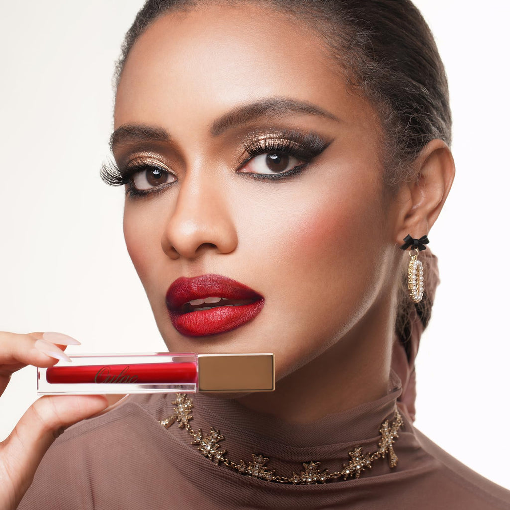 Oulac Red Lipstick Matte for Women, Long Lasting Lipsticks Smudegerproof, Creamy Texture, Waterproof, Non-Stick Cup, Lip Tint Stain with Vitamin E & Rose Oil, Vegan, Cruelty-Free, M01