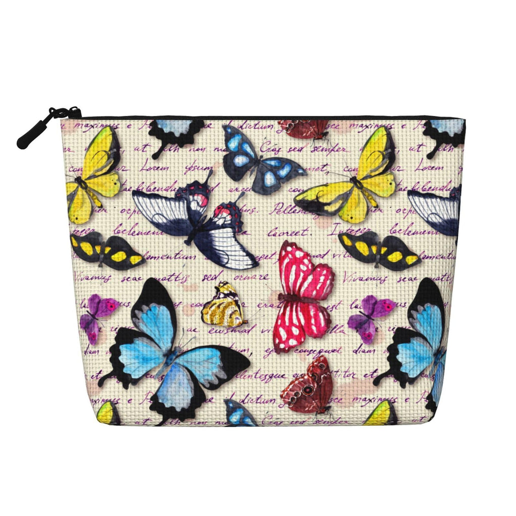 MOLAIGIN Butterfly Beautiful Vintage Butterflies Cosmetic Bag For Women, Travel Makeup Bag, Toiletry Zipper Bag, Large Capacity Aesthetic Cases
