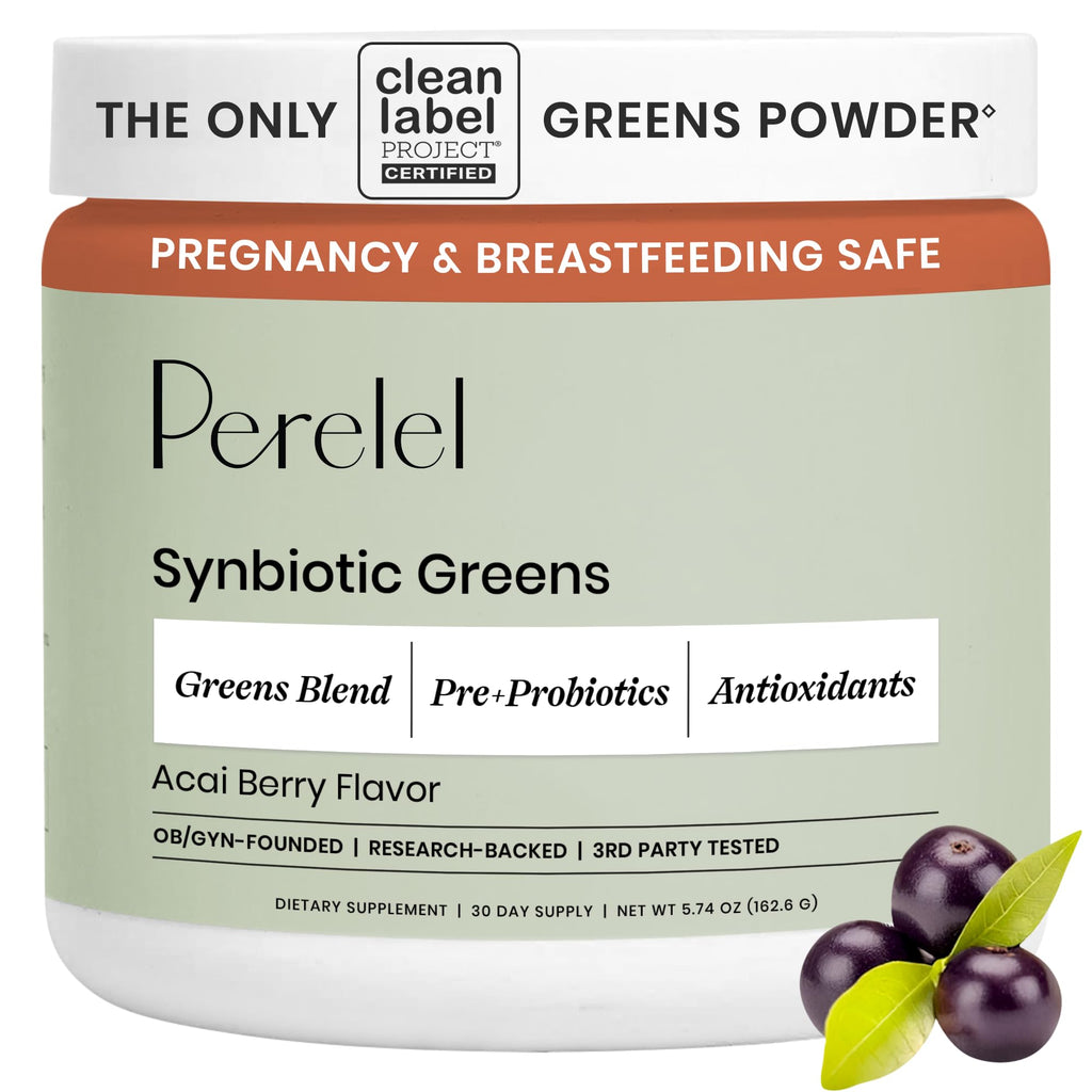 Perelel Acai Berry Daily Greens Powder with Probiotics & Fiber