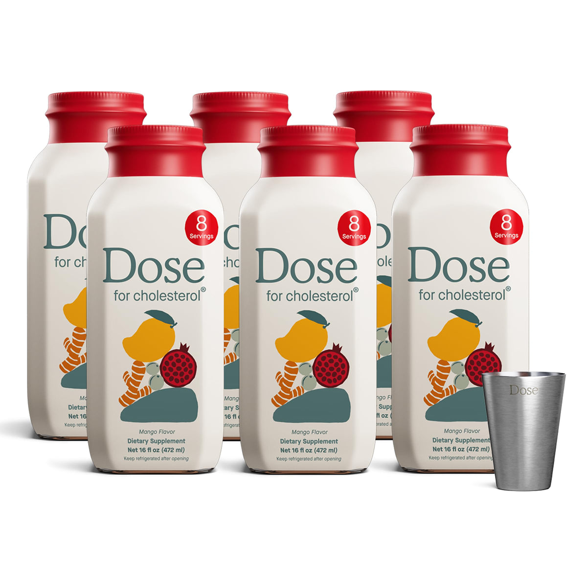 DOSE for Cholesterol Supplements, 16oz Bottle, 6 Pack