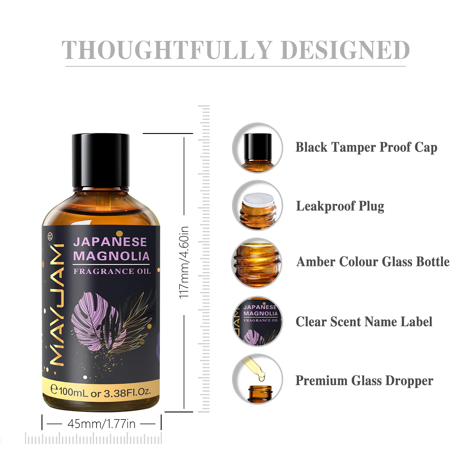 MAYJAM Japanese Magnolia Fragrance Oil for Diffusers, 100ML/3.38FL.OZ