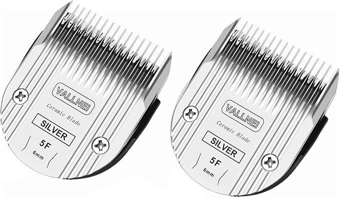 VALLNEI 5-in-1 Replacement Clipper Blade, Detachable & Adjustable Dog Grooming Blade Compatible with Wahl Arco, Bravura, Chromado, Creativa, Figura, Motion & SuperGroom (5F (2 Pack))