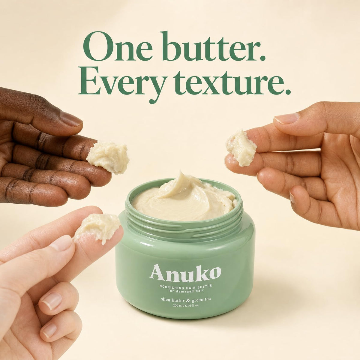 Anuko Hair Butter, Korean Hair Mask for Dry, Damaged Hair, 6.76 oz