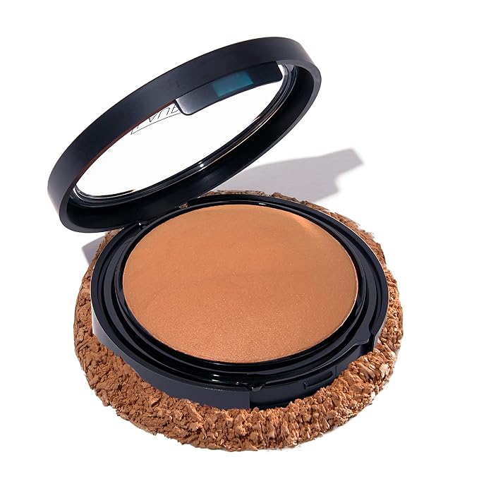 LAURA GELLER NEW YORK Baked Double Take Powder Foundation –Longwear Buildable Medium to Full Coverage – Matte Finish – Non-Caking Formula – Handmade in Italy – Mature & Sensitive Skin – Deep