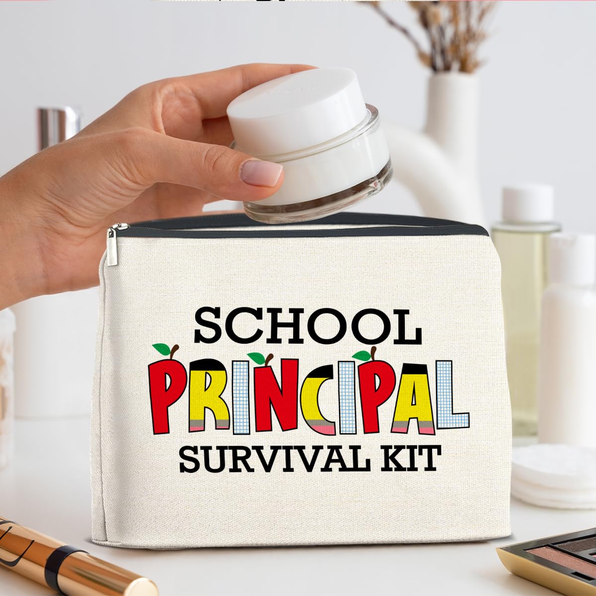UPNEGE School Principal Gifts: Makeup Bag, Appreciation Gifts for Women, Survival Kit Zipper Pouch