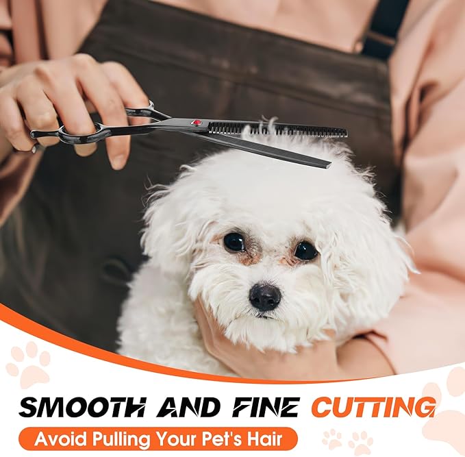 JASON Dog Grooming Thinning Scissors - 7" Professional 37 Teeth Pets Shears