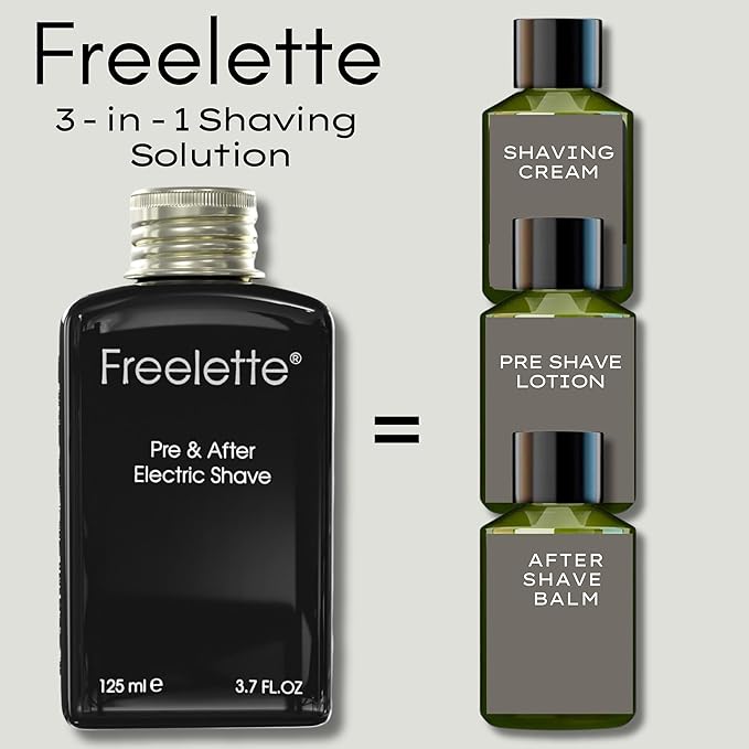 Pre Electric Shave After Shave Lotion Cream - Close Shave Balm - Smooth Irritation Free Shaving - Cooling Pre and Post Shave Balm. Pherolink. Freelette (MINT/BERGAMOT) 3.76 FL.OZ