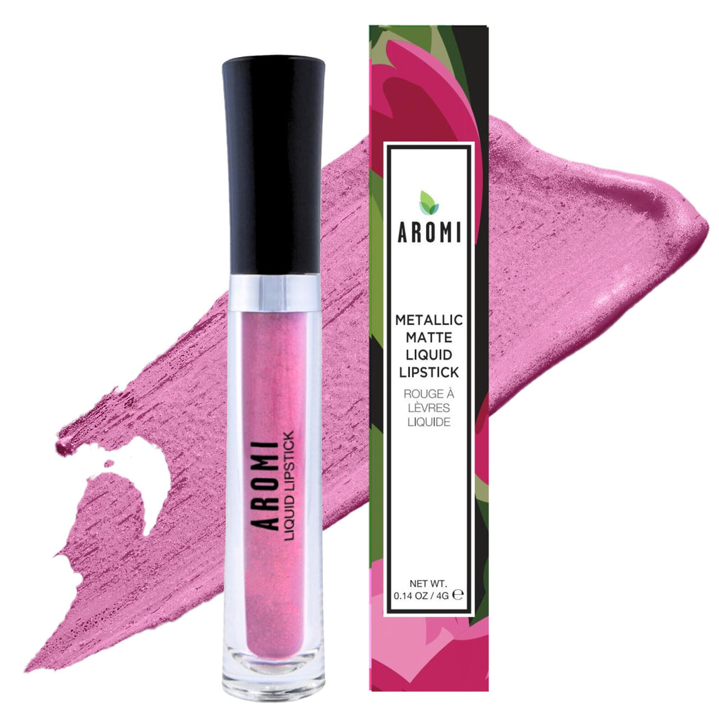 Aromi Cotton Candy Metallic Matte Liquid Lipstick - Rosy Pink Shade
