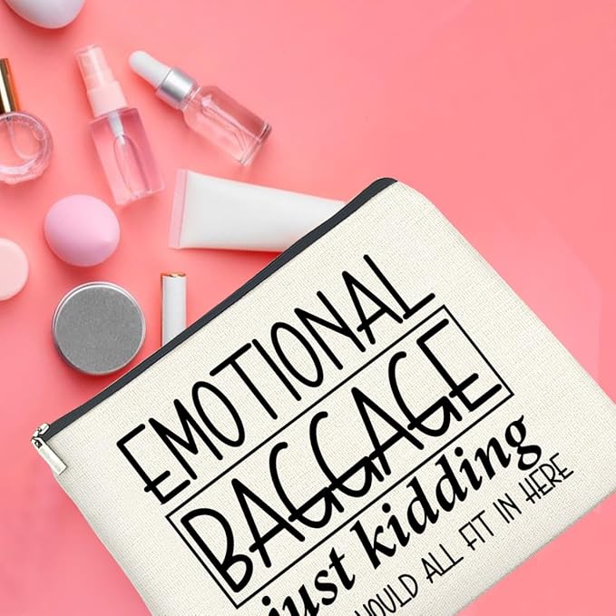 UPNEGE Funny Emotional Baggage Makeup Bag Gifts for Women Friends Bestie Soul Sister BFF, Cosmetic Bag Zipper Makeup Pouch