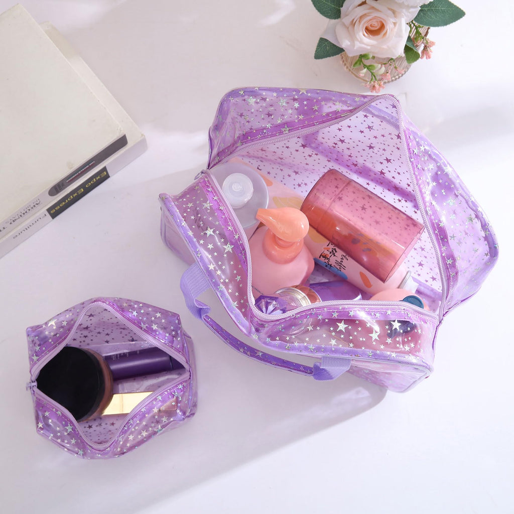 Yaopeing 2Pcs PVC Clear Makeup Bag Cosmetic Case Travel Toiletry Bags