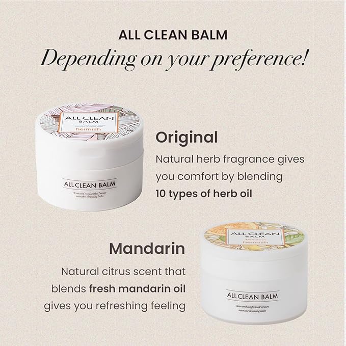 HEIMISH All Clean Balm Mandarin, Cleansing Balm, Waterproof Eye Makeup Remover, Oil Cleanser, Face Wash, Double Cleanse, Ceramide, Vegan, For Sensitive Skin, Korean Skincare, 4.0 fl oz / 120ml