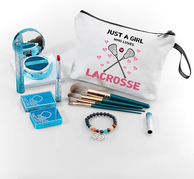 ARIOSEY Lacrosse Gifts for Girls Cosmetic Makeup Travel Bag
