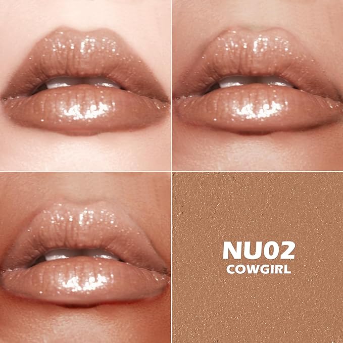 FOCALLURE Shimmer Metallic Lipstick, Non-Drying Hydrating Formula, Fuller-Looking Lips, High Pigment Sparkly Lip Color, Independence Day Gift, Cowgirl