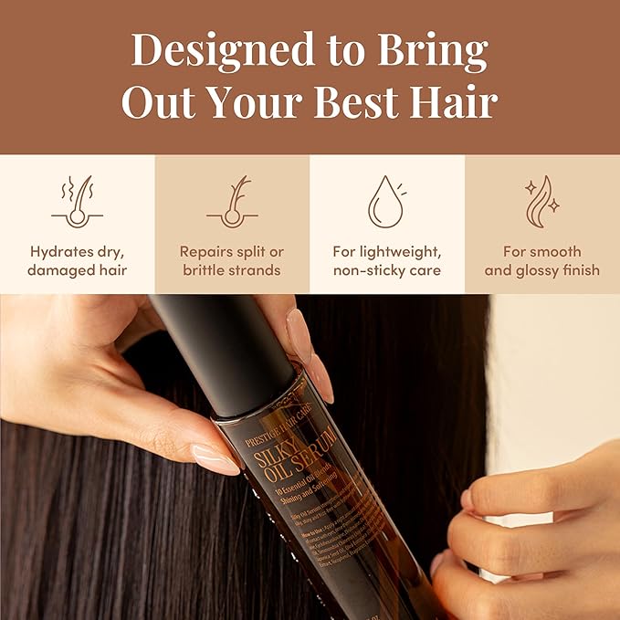 CURLYSHYLL Silky Oil Serum, Lightweight Non-Greasy Hair Oil for Frizz, 70ml