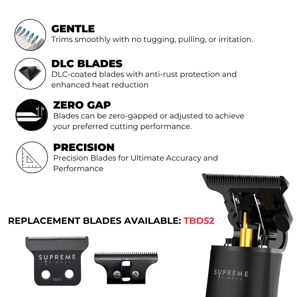 Supreme Trimmer 2-in-1 Pro Clipper Lite & DLC T-Shaper Combo | Professional Beard Trimmer ST5206 & Hair Clipper STC5000 Barber Hair Cutting Starter Kit | Black