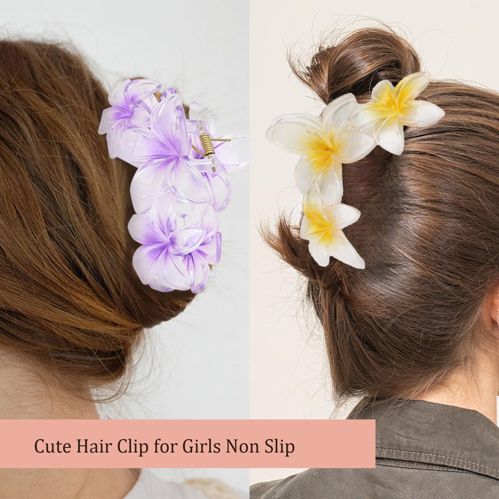 Ondder 4 Pcs Flower Hair Clips for Women Big Flower Claw Clips Large Matte Hair Clips for Thick Hair Non Slip Strong Hold Jaw Hair Clips for Women's Hair Flower Hair Accessories for Women Girls