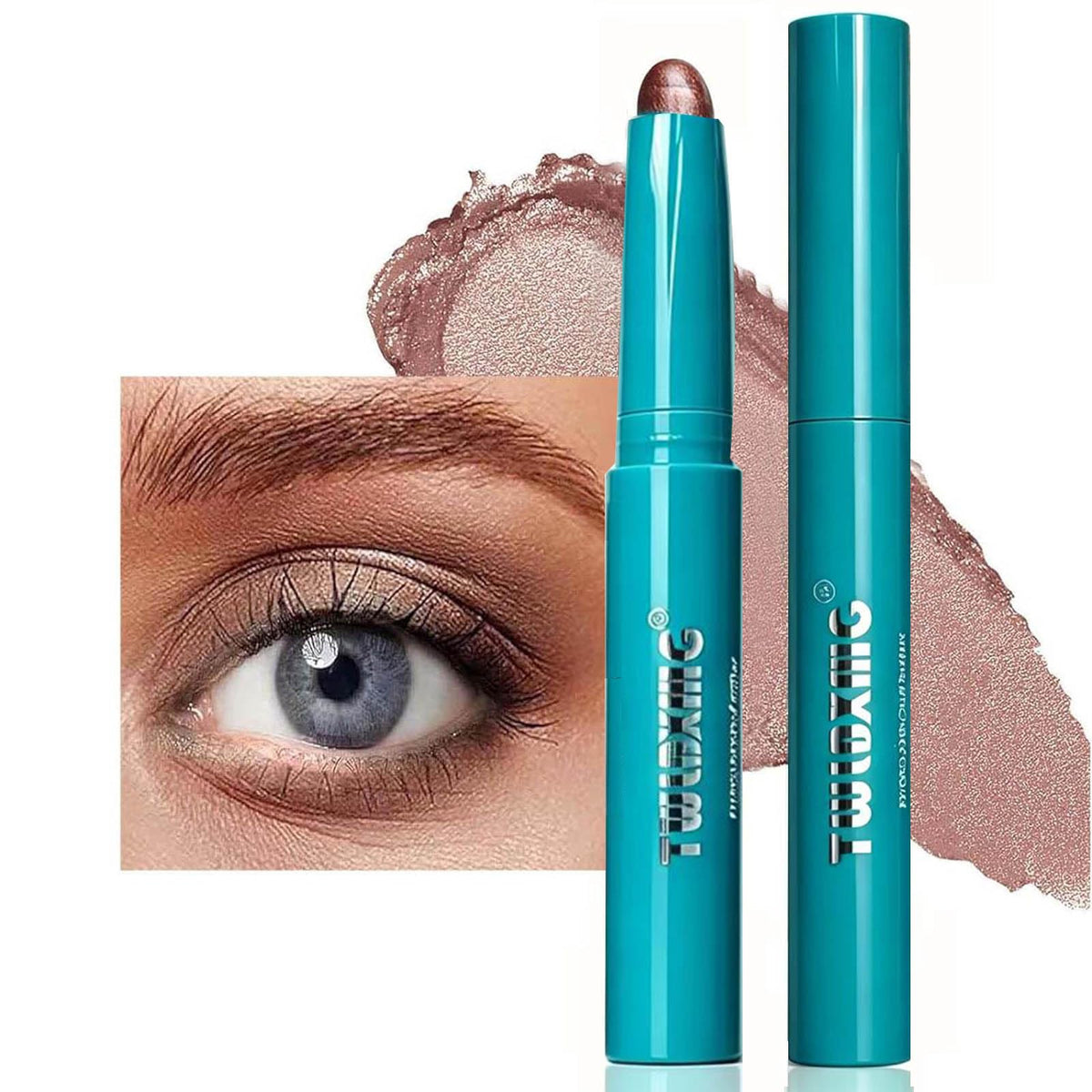 TWLBXMG Eyeshadow Stick Eye Shadow Brightener Stick Eyeliner Pencil Cream Shimmer Glitter Smooth Eyeshadow Pencil Nude Korea Primer Highlighter Natural Waterproof Long Lasting # 06