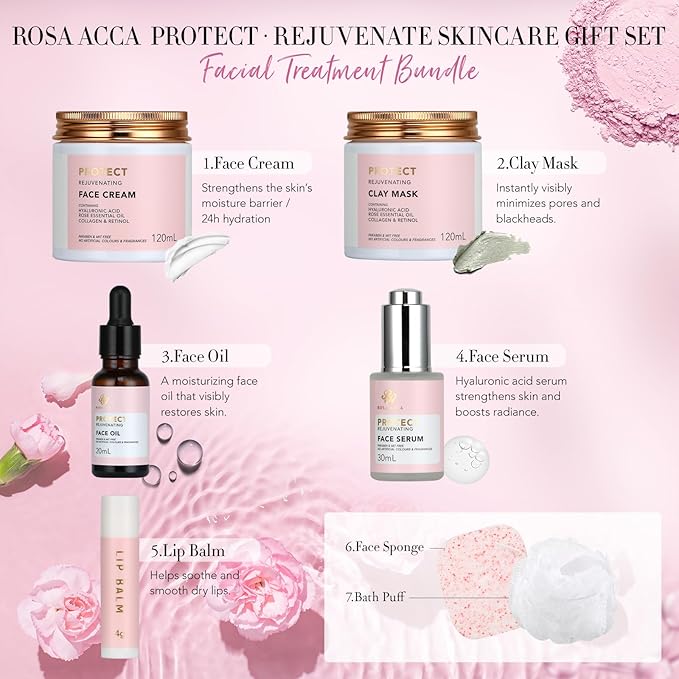 Gifts for Women, Birthday Gift for Women, 30pcs Rose Facial Skin Care Gifts Set, Thinking of You Gift, Spa Gifts Basket Set, Get Well Soon Gifts, Birthday, Christmas, Anniversary, Mothers Day, Wife