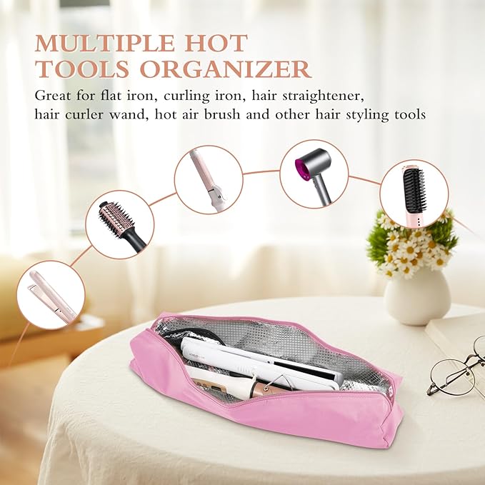 Suafrnut Professional Heat Resistant Hot Hair Tools Organizer Bag