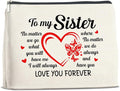 UPNEGE Sister Gifts Makeup Bag Christmas Birthday Gifts for Sister Cosmetic Bag Zipper Makeup Pouch