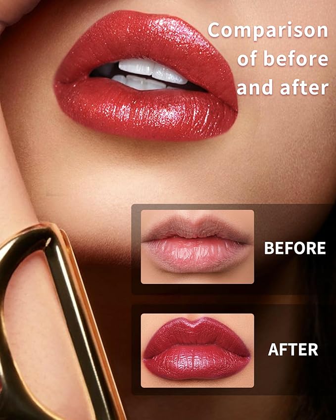 Glitter Red Lipstick Long Lasting, Metallic Lipstick for Older Women-03