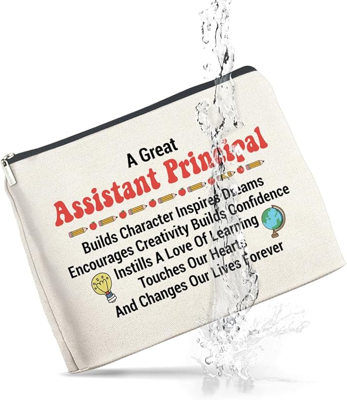 UPNEGE Assistant Principal Gifts for Women Makeup Bag, Assistant Principal Appreciation Gifts a Great Assistant Principal Cosmetic Bag Zipper Makeup Pouch