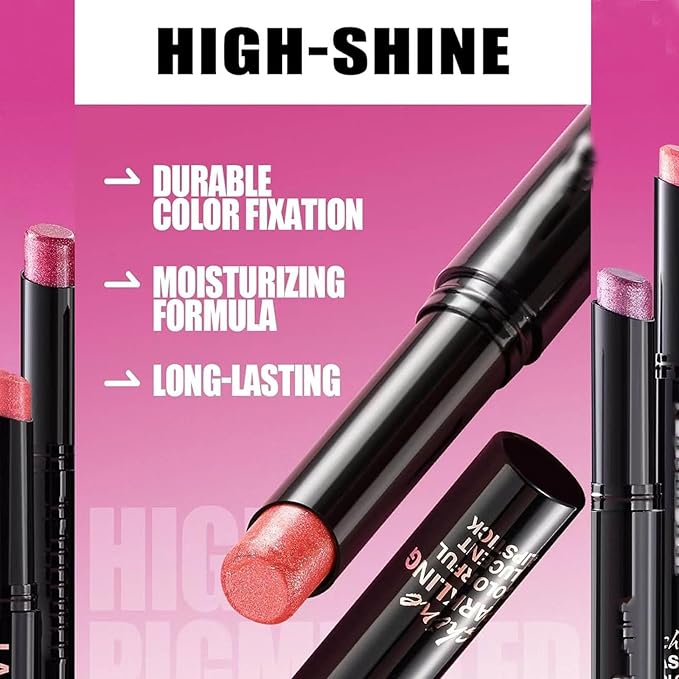 Metiplou Dark Purple Lipstick For Women Matte Nude Glitter Highly Pigmented Moisturizing Lip stick Hypoallergenic Waterproof Long Lasting Lipsticks Quick Makeup Lightweight Portable # 06